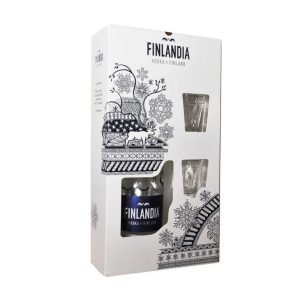 FINLANDIA VODKA + 2 SHOT GLASSES 0,7 L