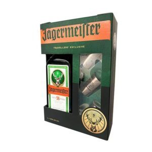 Jegermeister 1 lit + 3 Shot Metal Glasses Gift Pack