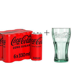 Coca Cola Zero лименка 0,33 lit 6/1 + Подарок чаша