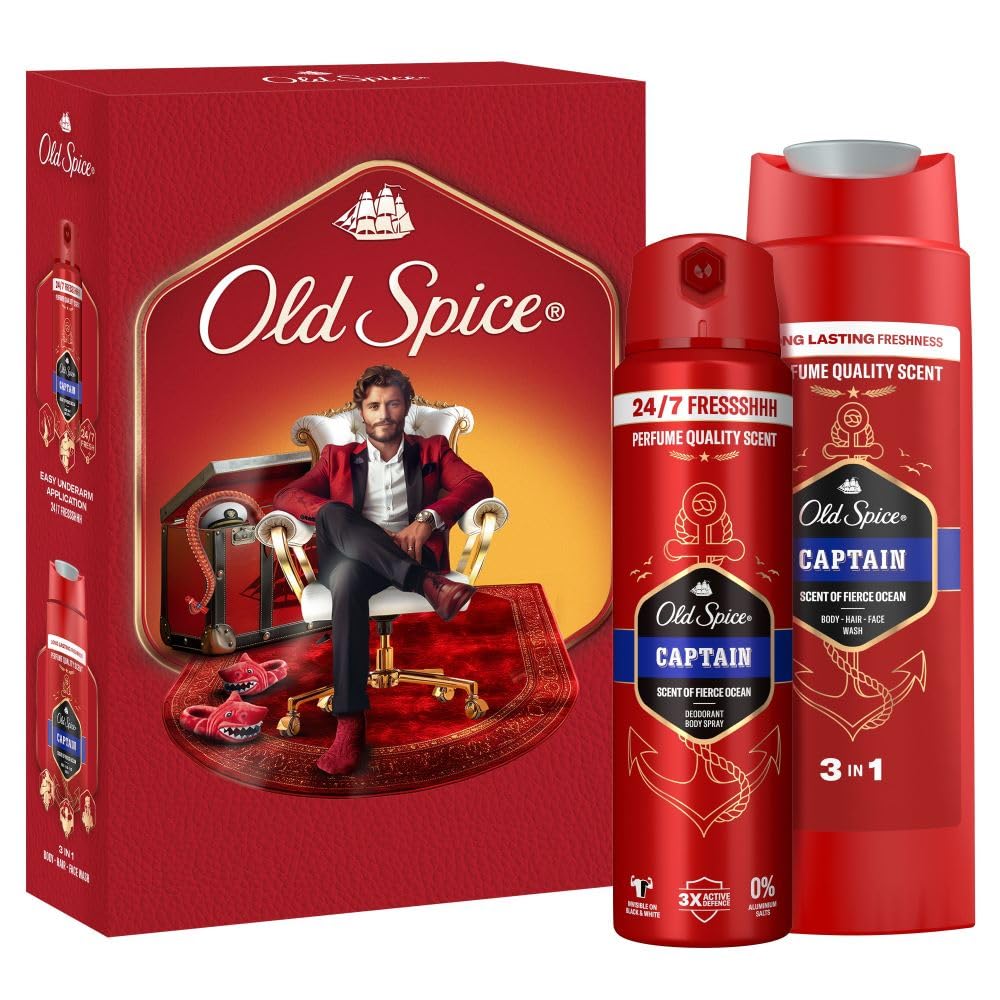 Old Spice Gift Box со гел за туширање и дезодоранс Old Spice Gift Box со гел за туширање и дезодоранс