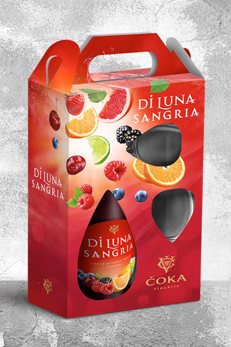 Di Luna Sangria Gift Box со две чаши за сангрија Di Luna Sangria Gift Box со две чаши за сангрија