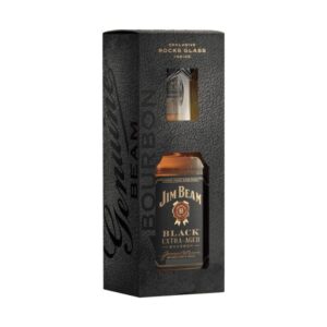 Jim Beam Black Bourbon Whisky 1 lit+ glasses-Box