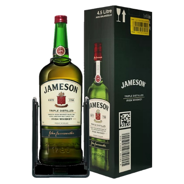 Jameson 4.5L ирско виски со метален држач клацкалка во кутија Jameson 4.5L ирско виски со метален држач клацкалка во кутија
