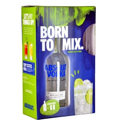 Absolut Vodka 0.7L with 2 Glasses Absolut Vodka 0.7L with 2 Glasses
